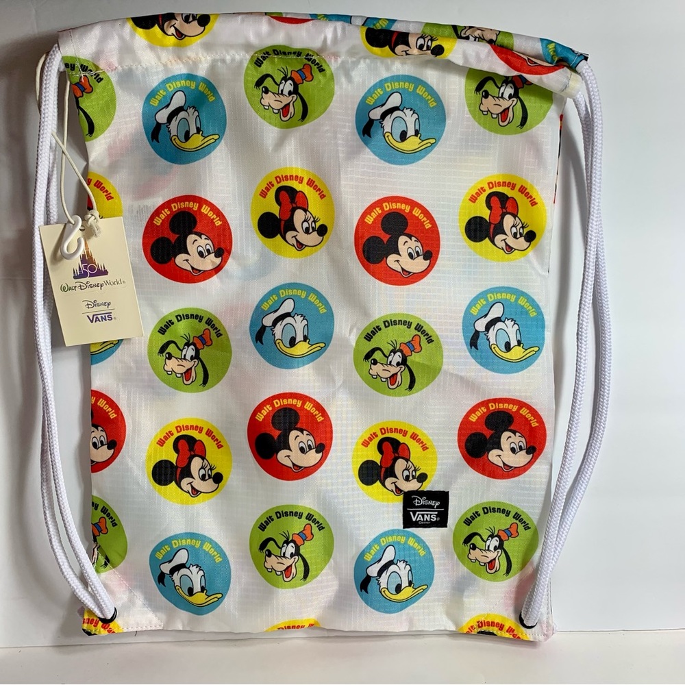 NWT. Vans Disney Cinch Bag By Vans - Mickey And Friends.